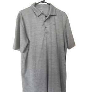 Callaway Opti-Dri Men's  Space Dye Gray Textured Polo Short Shirt Size L